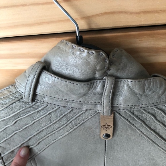 COPY - Mackage lamb leather jacket Grey-green - Picture 5 of 15